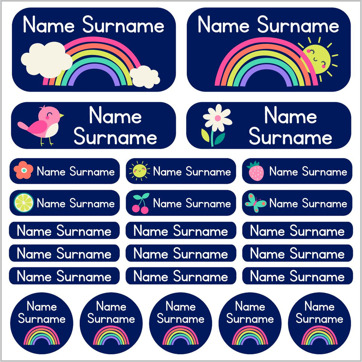Rainbows Labels – Stickit Designs