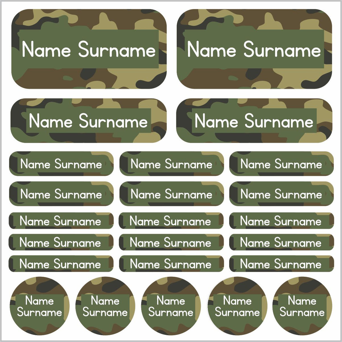 Camo Labels Stickit Designs