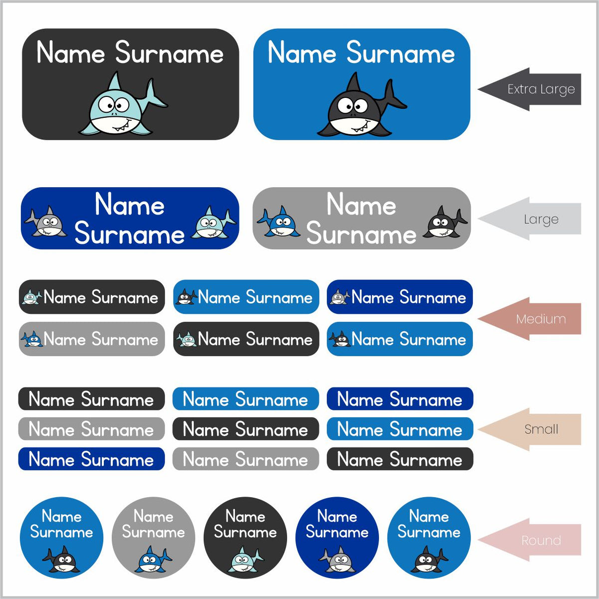 Sharks Additional Labels Stickit Designs