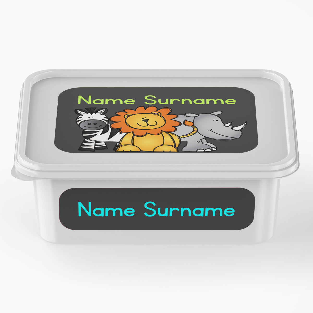 Boy Wild Animals Ice Cream Tub Labels – Stickit Designs