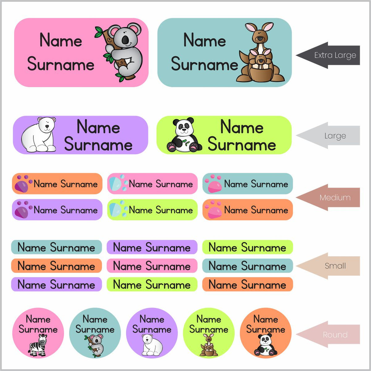 Girl Wild Animals Additional Labels – Stickit Designs