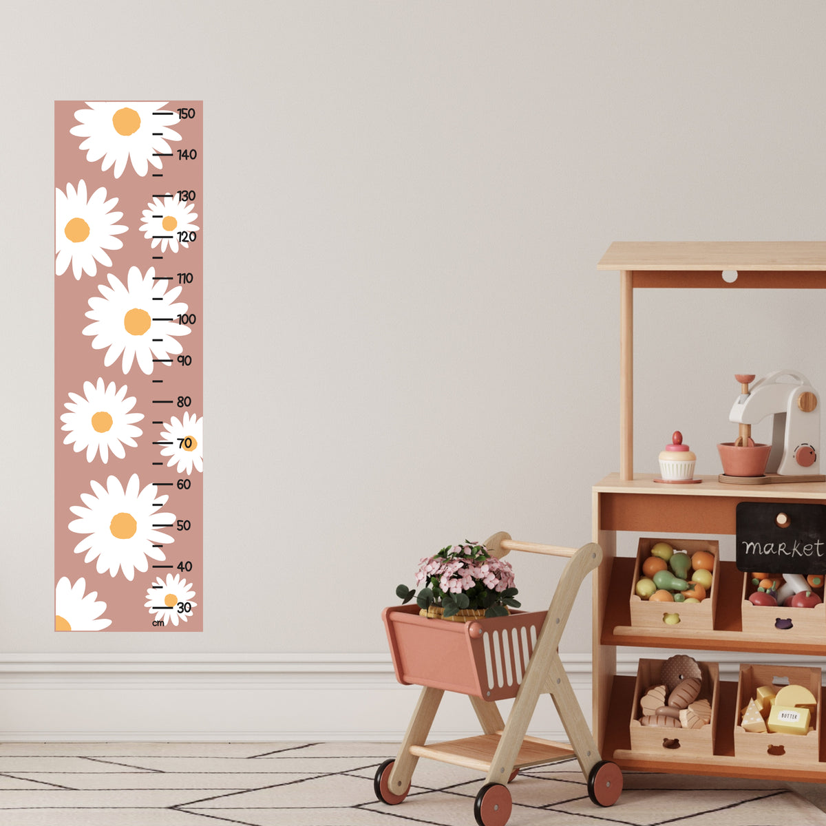 Bold Daisies Height Chart (Various Colours) Stickit Designs