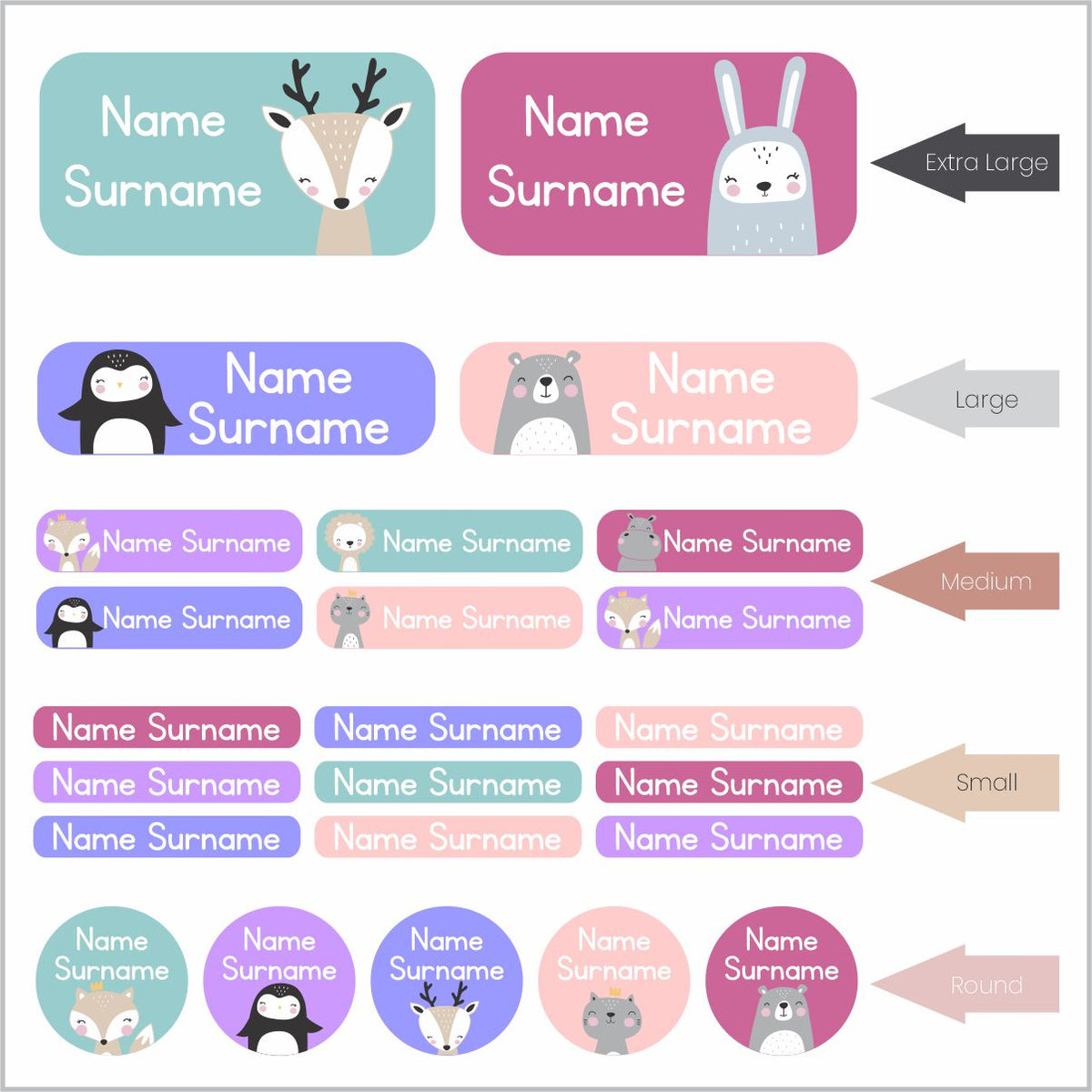 Peeking Animals Additional Labels – Stickit Designs