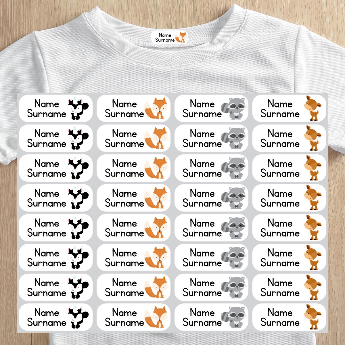 Woodland Animals Iron-On Clothing Labels – Stickit Designs
