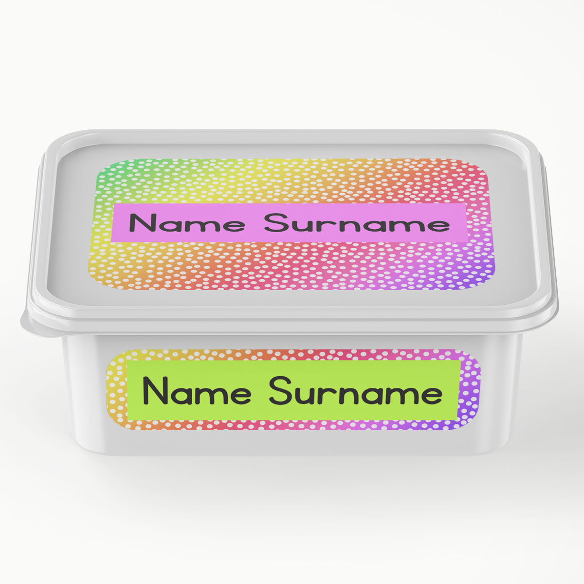 Rainbow Dots Ice Cream Tub Labels – Stickit Designs