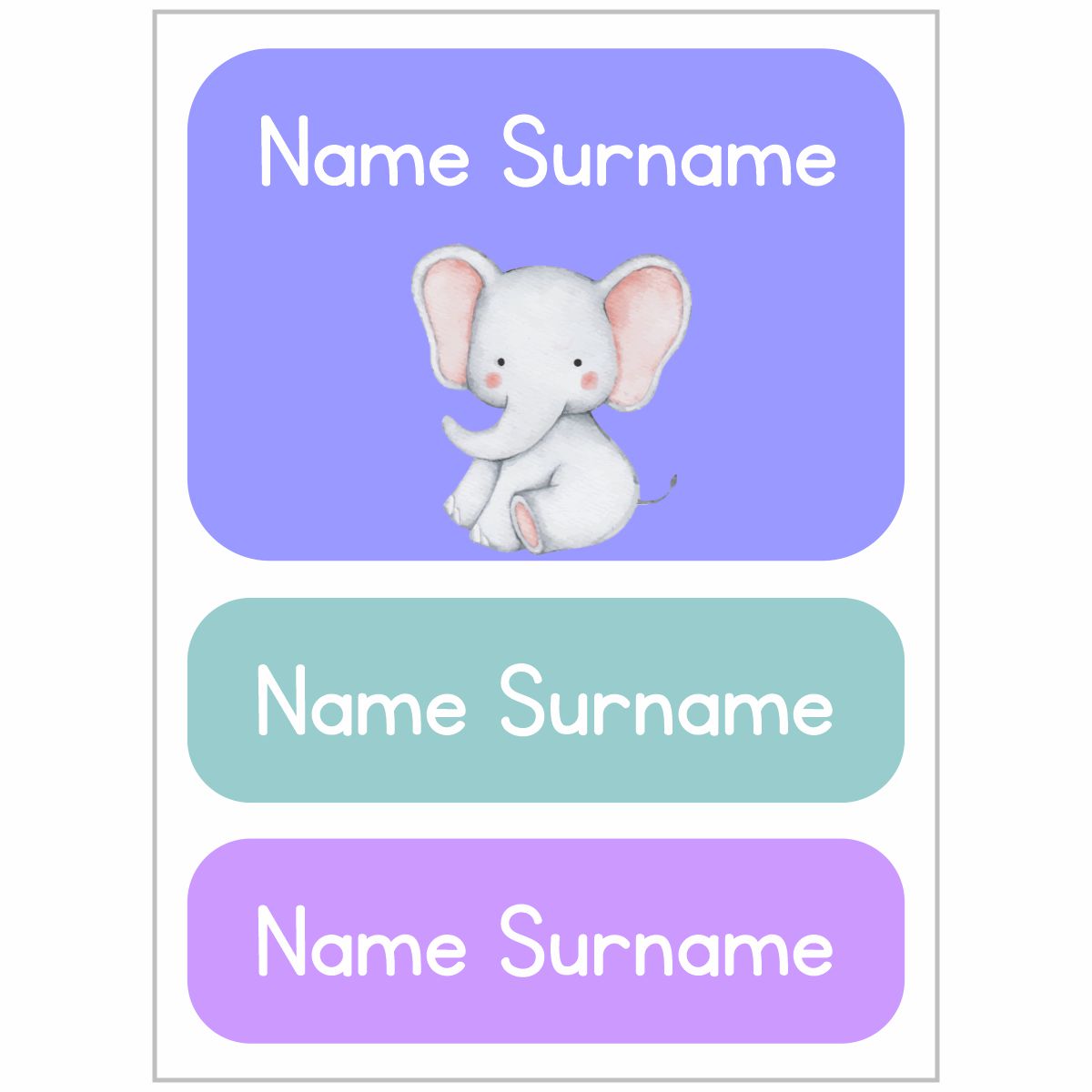 Elephant Labels Baby Elephants Ice Cream Tub Labels – Stickit Designs