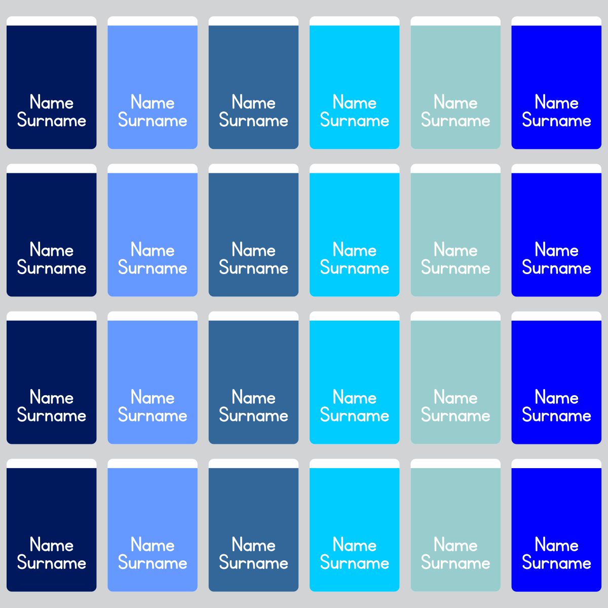 Shades of Blue Wrap-Around Pencil Labels – Stickit Designs