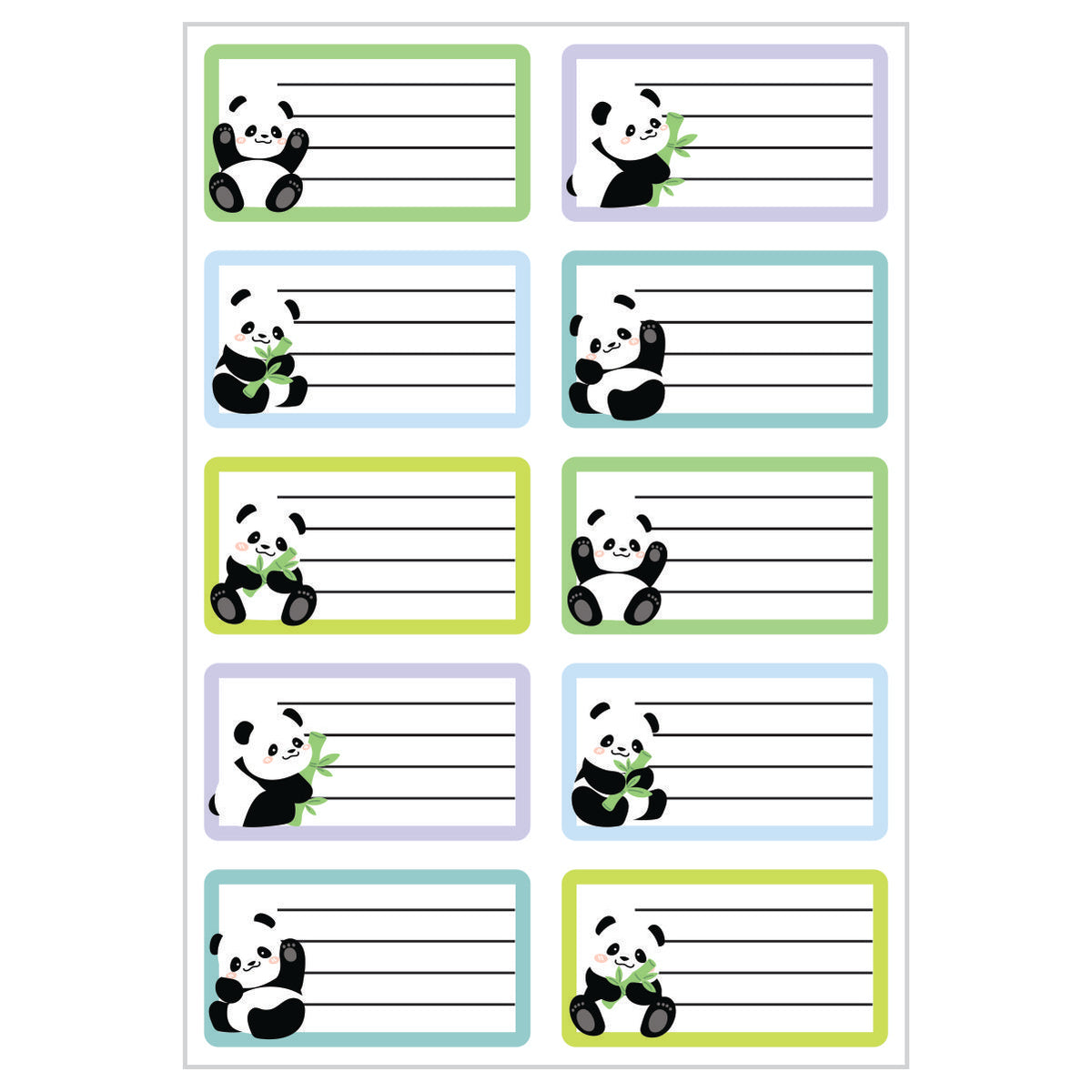 Pandas Book Labels – Stickit Designs