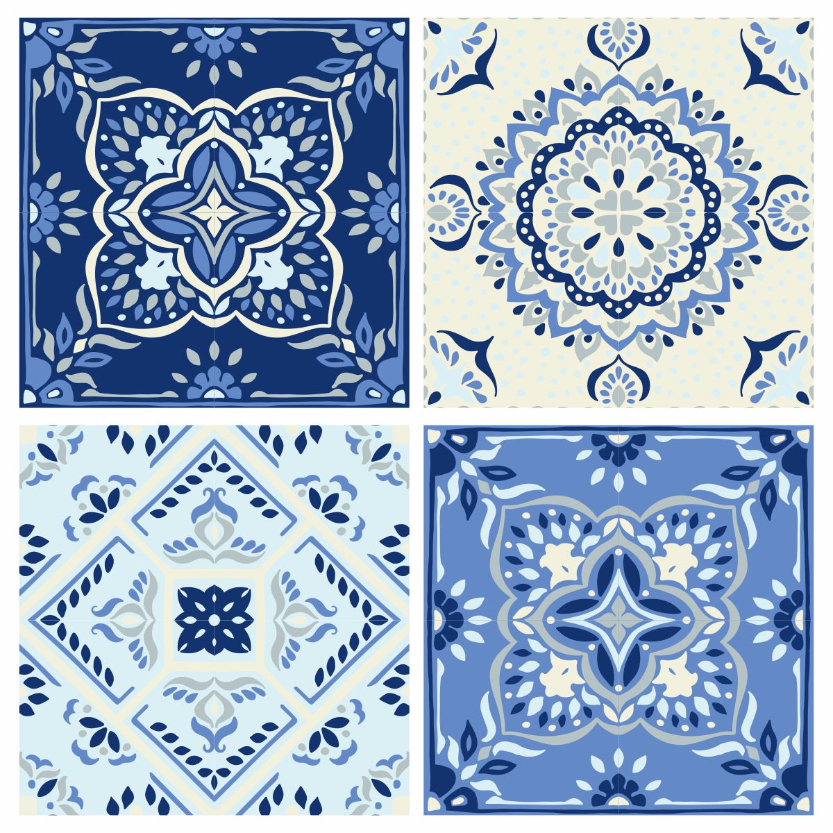 Meditarinian Pattern Blue Mediterranean Pattern – Stickit Designs