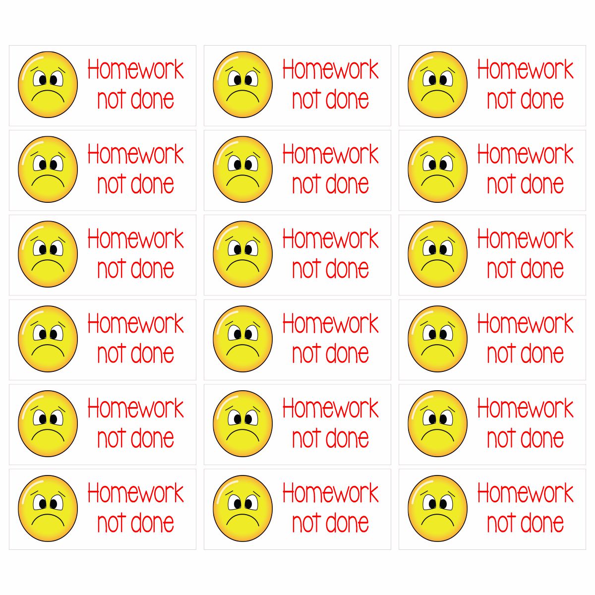 Homework Not Done Stickers (Various Languages) – Stickit Designs