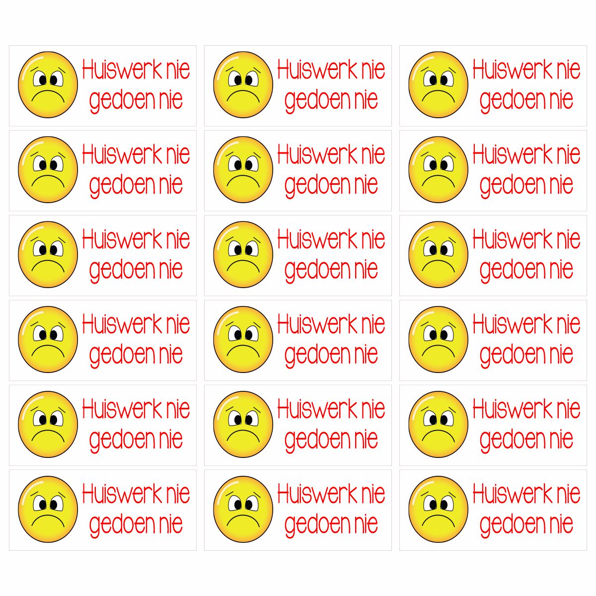 Not Done Sticker Homework Not Done Stickers (Various Languages) – Stickit Designs