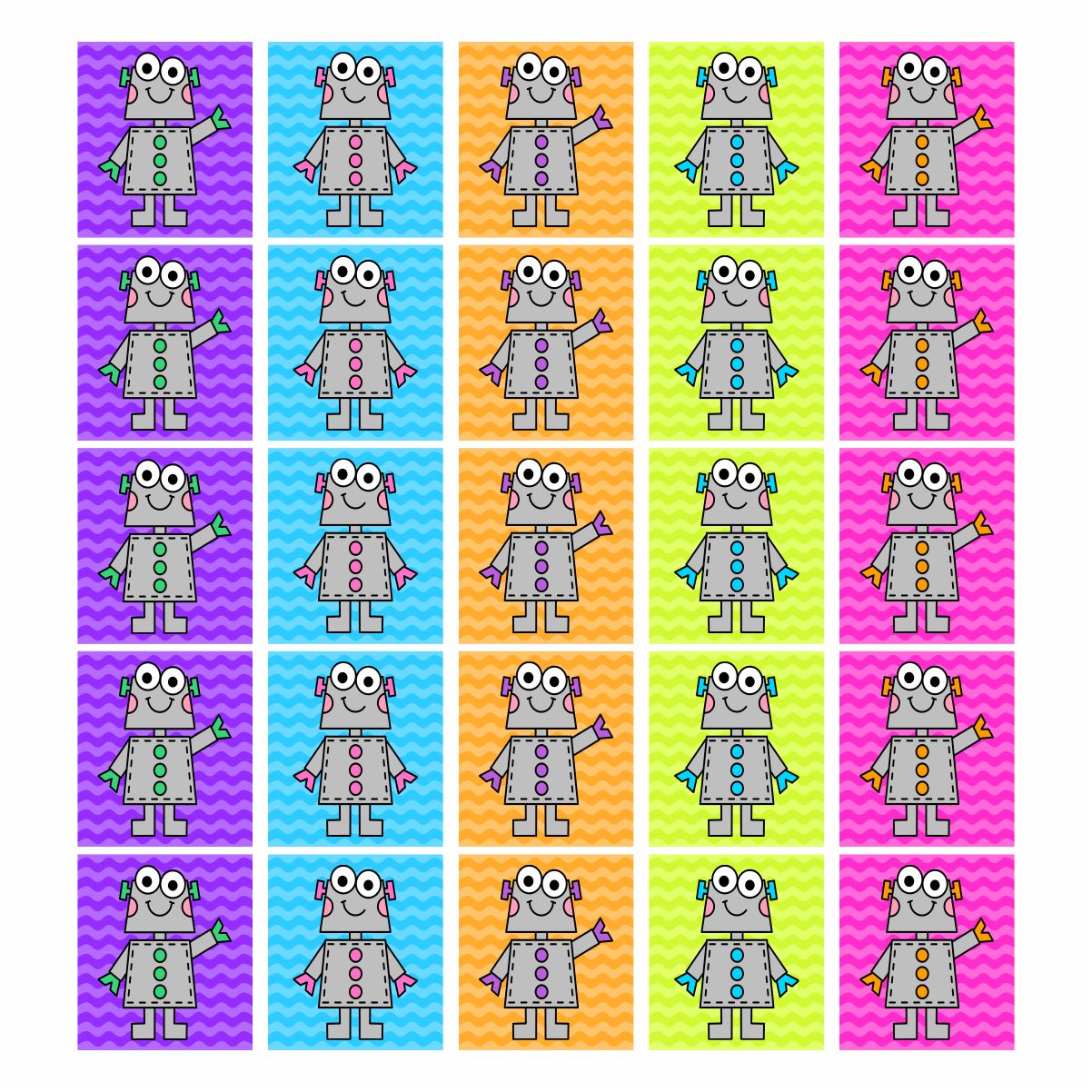 Robot Sticky Note Large Robot Stickers – Stickit Designs