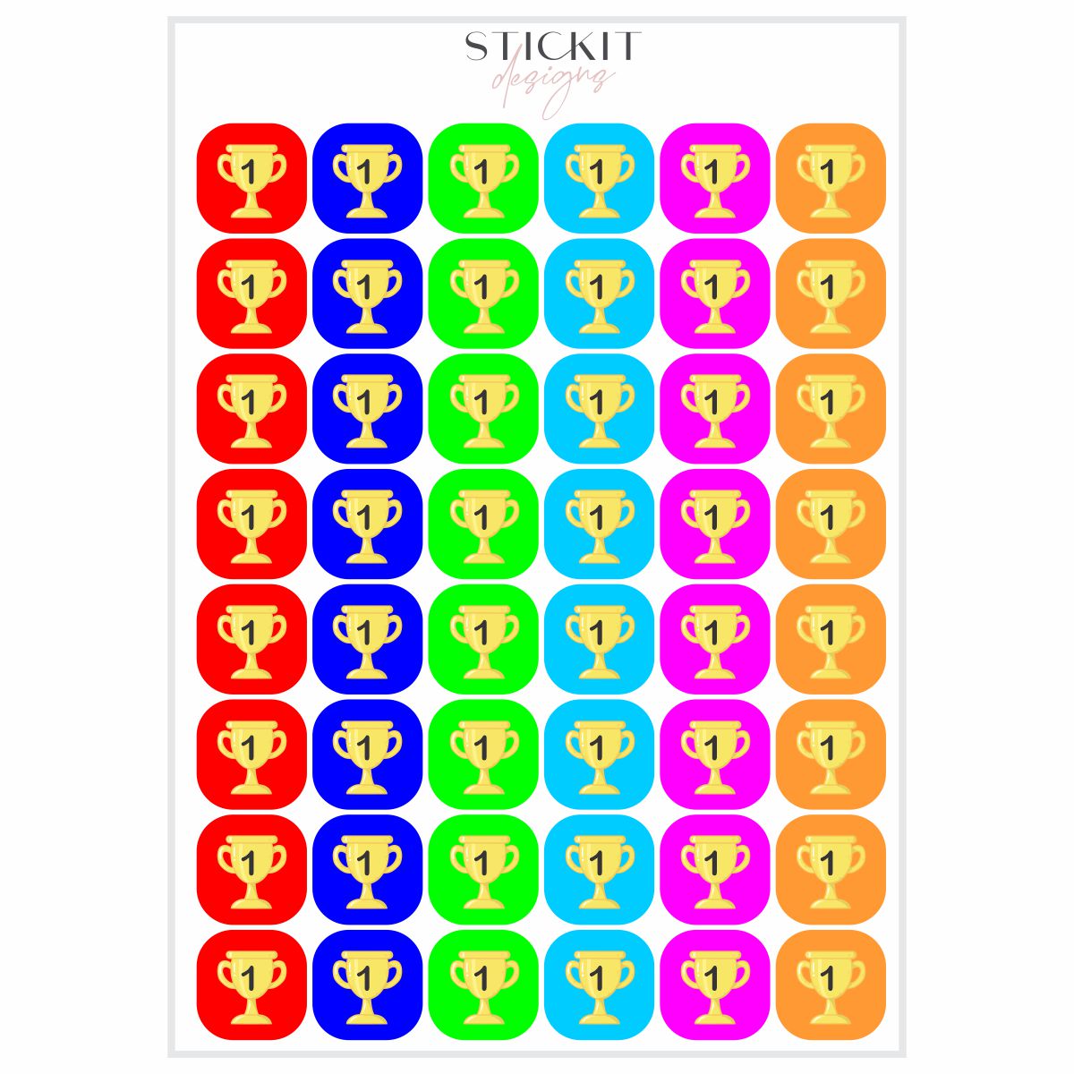 Trohpy Sticker Medium Trophy Stickers – Stickit Designs