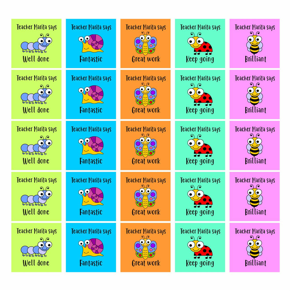 Personalised Insect Stickers (Various Languages) – Stickit Designs