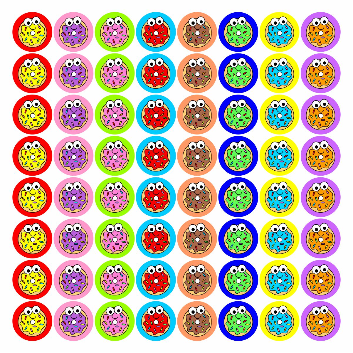 Sticker Doughnut Count Small Donut Stickers – Stickit Designs