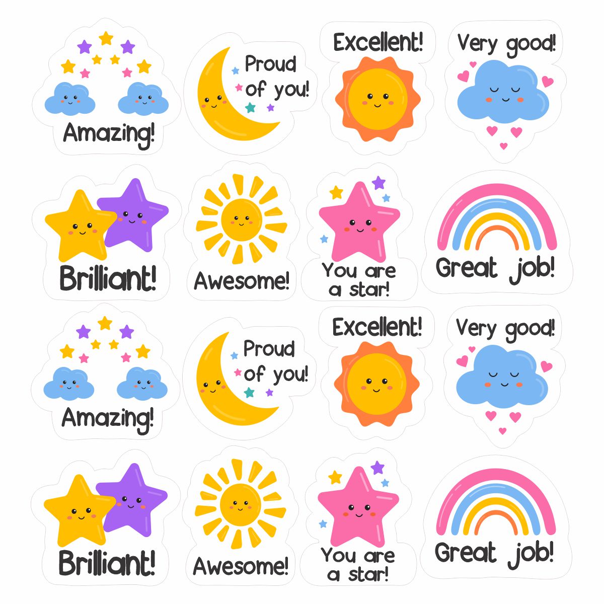 Language Week Stickers Extra Large Sky Stickers (Various Languages) – Stickit Designs
